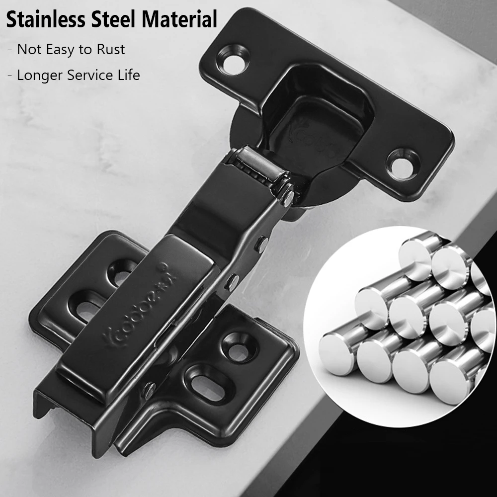 Kitchen Cupboard Door Stainless Steel Cabinet Hydraulic Buffer Hinges Damper