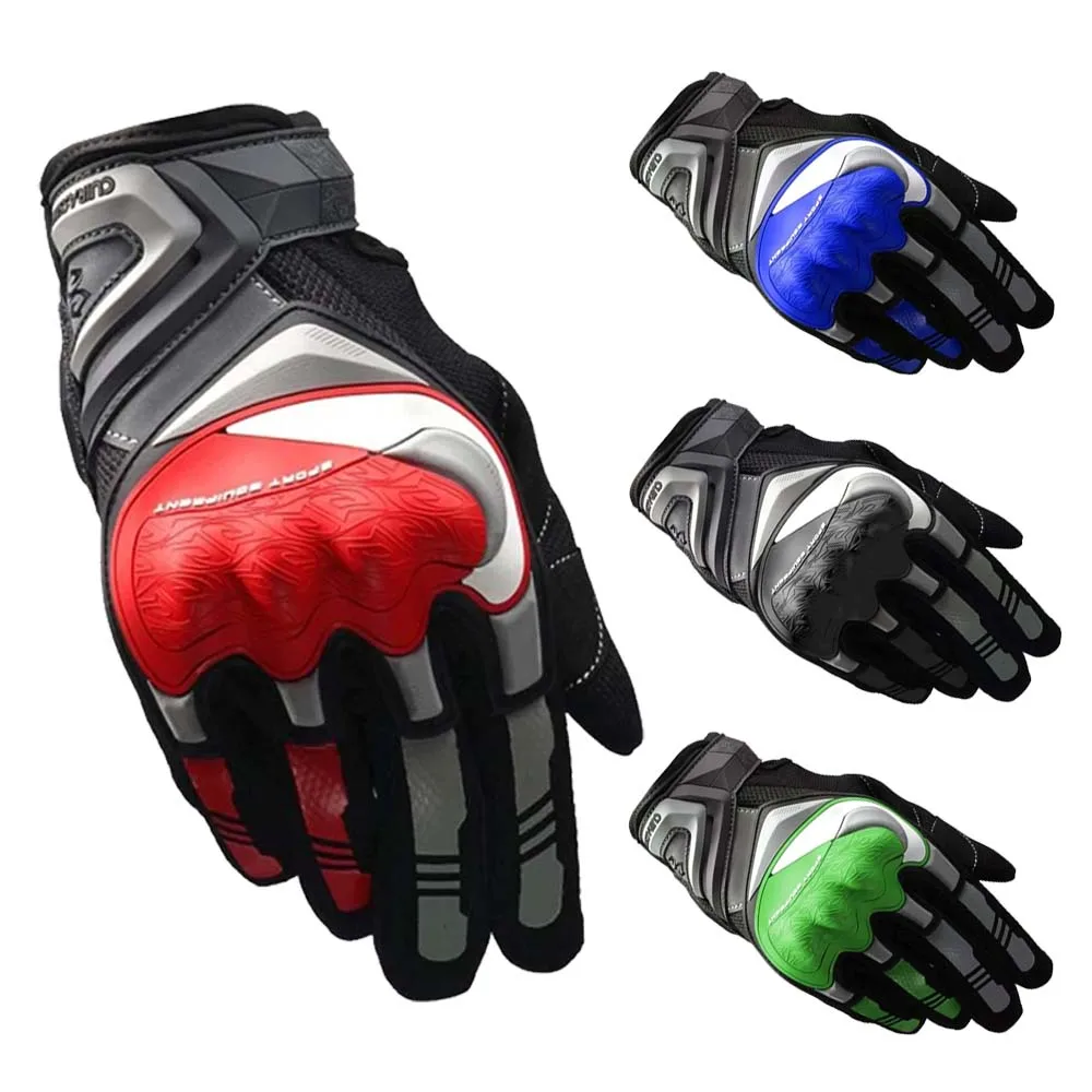 Motorcycle Gloves Men's Anti Fall Reflective Off-road Motorcycle Riding Gloves Touch Screen Full Finger All Season Riding Gloves