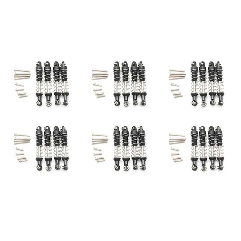 

24 Pcs Metal Shock Absorber Damper For WPL C14 C24 C34 MN D90 D91 D96 D99 D99S MN90 MN99S RC Car Upgrade Parts,Black