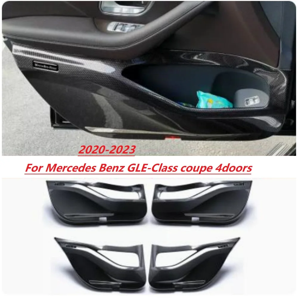 Carbon look door kick plate For Mercedes Benz A C E S GLC GLE GLB GLS GLA CLA EQC Class 2016-2023