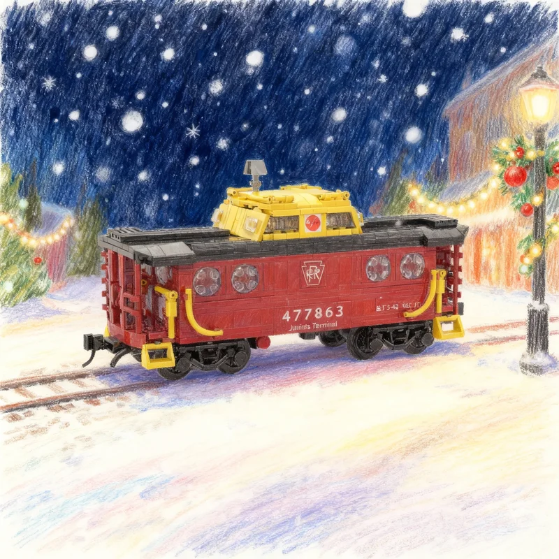 

936pcs MOC City Trains PRR Caboose Juniata Terminal Model Building Blocks Architecture Toy Idea Christmas Gifts Education