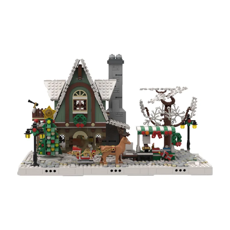 597 PCS Medieval Elf House MOC Customize Modular Building Block Simple Kids Educational Technology Model DIY Assembly Toy Gift
