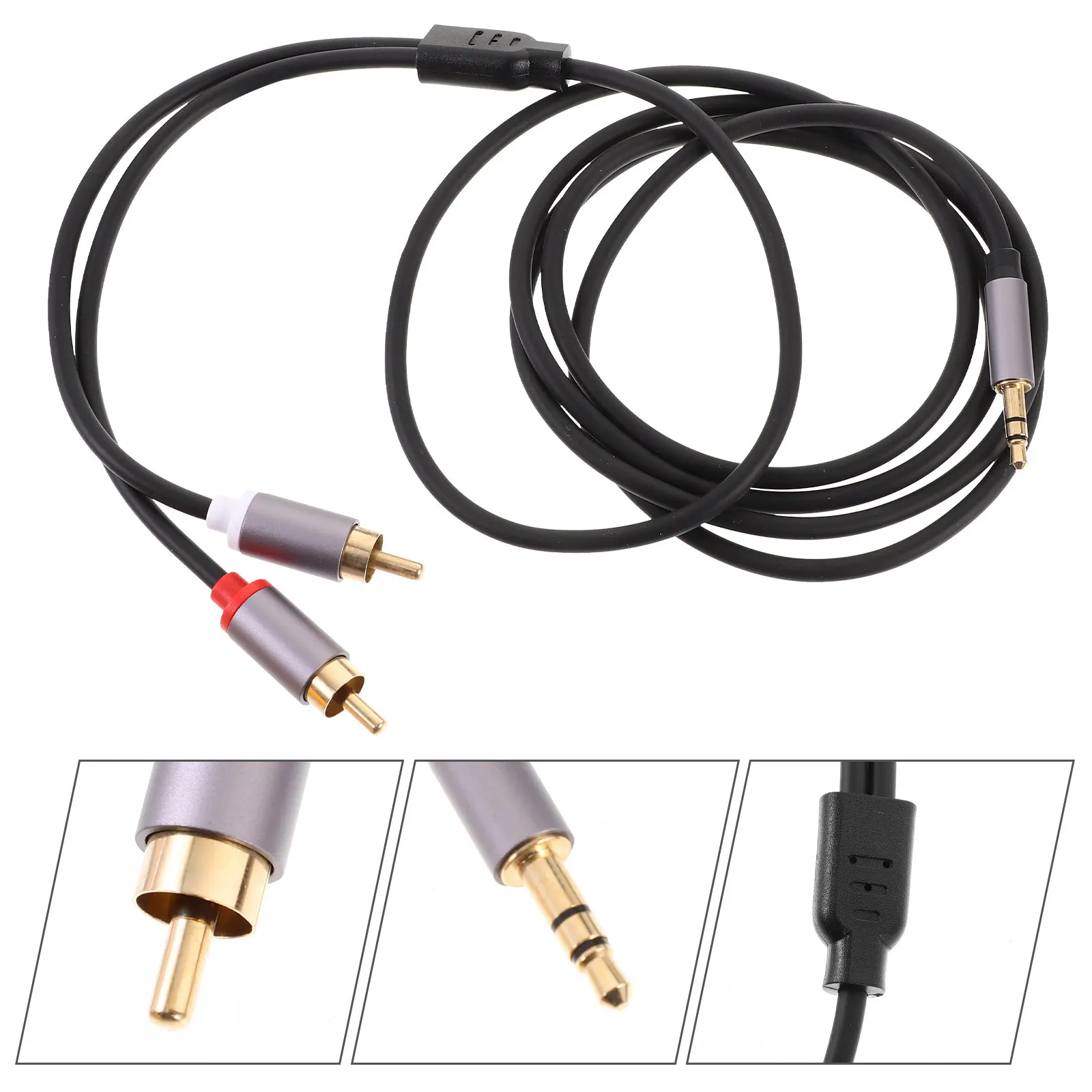1.5m Dual Audio Cable Stable Transmission Gold Plated Connector Suitable for Computer Phone Speaker 3.5mm Auxiliary Cord