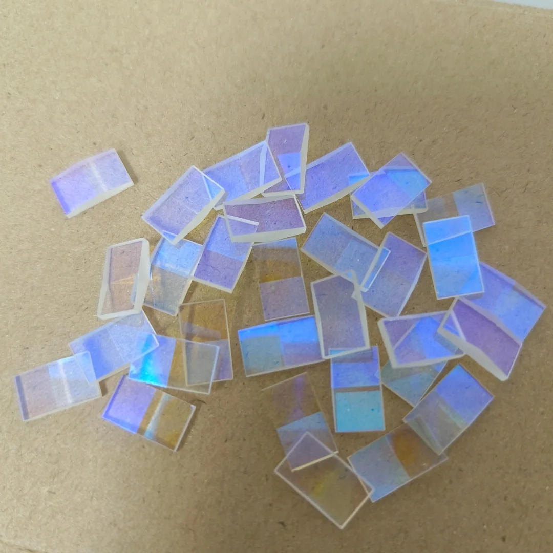 Irregular Damaged Iridescent Optical Glass for Mosaic Art Jewelry Making Lab Experiment Material DIY Craft Handmade GIft