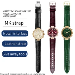 16-9mm20-11mmConcave interface leather strap for Michael Kors MK2277 2425 5896 5354 2290 2281 2280 green purple wristband