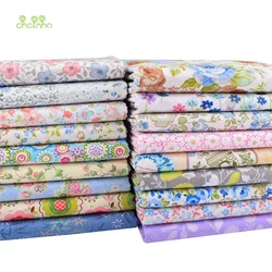 Chainho,Printed Twill Weave Cotton Fabric,Patchwork Cloth,DIY Sewing Quilting Material,Various Designs,Floral Series,2 Sizes,QCA