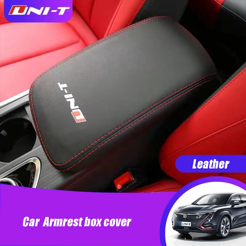 For Changan UNIT UNI-T 2020-2022 Leather Car gear Shift handle cover Armrest box trim protective Frame Auto interior Accessories