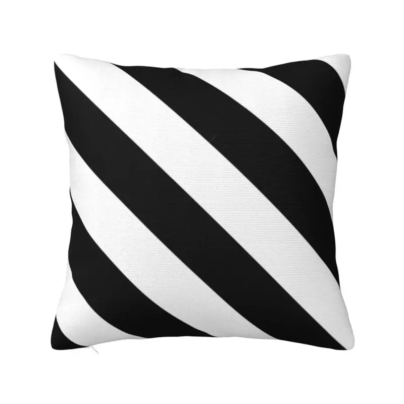 

Custom Black And White Stripes Cushion Cover Modern Simple Geometric Velvet Nordic Pillow Decoration Salon