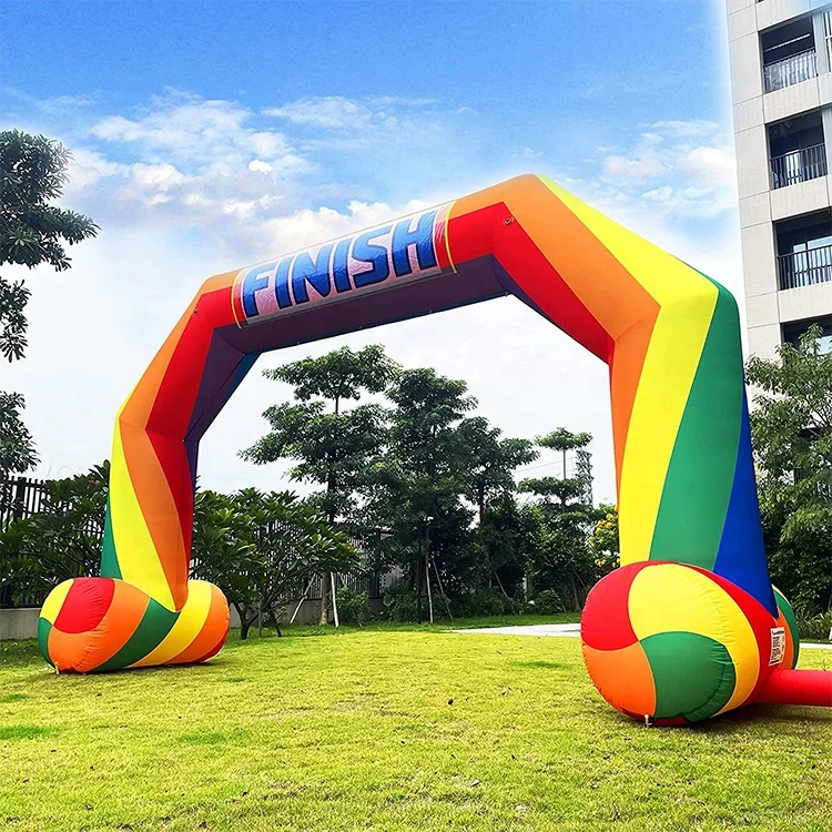 Customized Five Sides Inflatable Arch Logo Cheap Inflatable Rainbow Entrance Gate Advertising Inflatable Marquee Archway Events