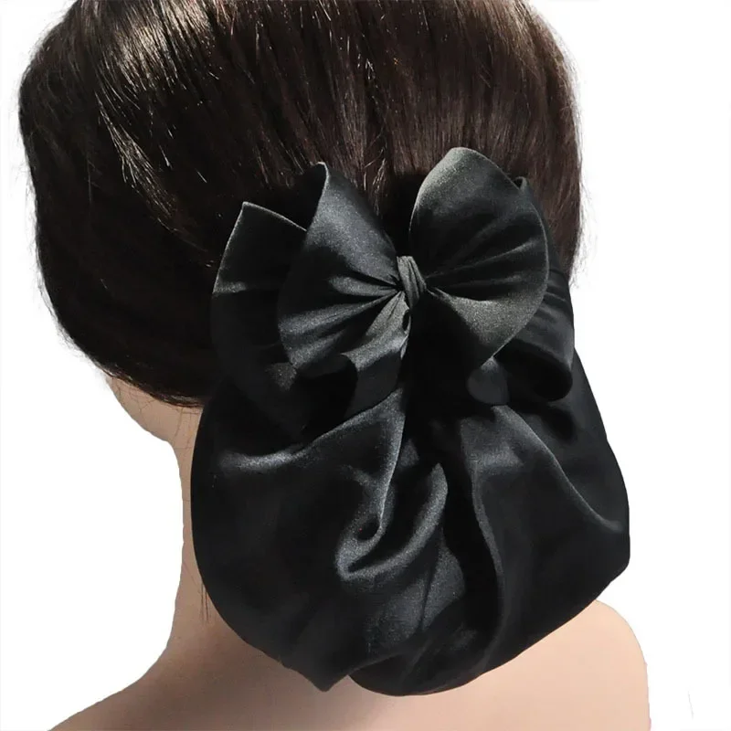 Korean Professional Hair Clip with Ruffled Black Bun Net and Bows for Women Accessoires Femme Pince Cheveux Barettei-Remiel