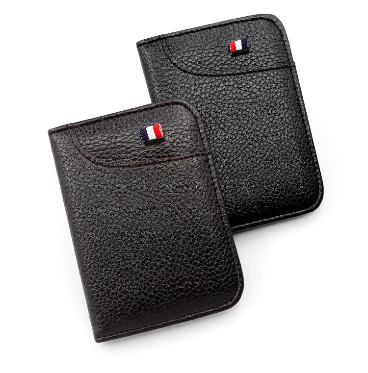 Men's Card Holder Thin Mini Wallet Card Storage Bag Unisex Exquisite Pu Coin Purse Rfid Blocking Bank Card Cash Storage Pouch