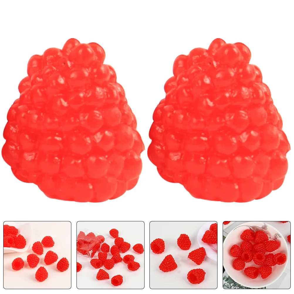 16 Pcs Simulation Fruit Model Decor Lifelike Raspberry Decorative Desktop Scene Layout Prop DIY Ornament Pvc Child Artificial