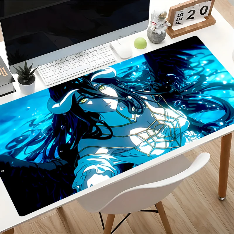 Mouse Pad Large E-sports Gamer Mat kawaii Keyboard Pad O-overlord Albedo Computer Desk Mat Pink Anime Extended Gaming Mausepad