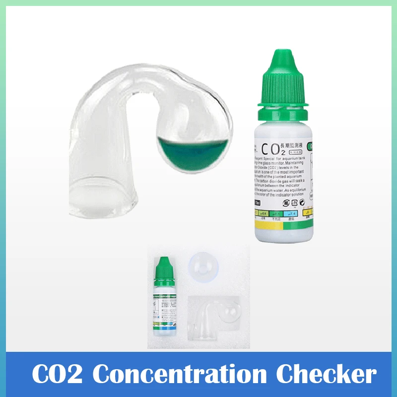 Glass CO2 Concentration Checker Drop With Liquid Indicator Monitor Aquarium Hang On Fish Tank Aquatic Plant Test PH Accessories