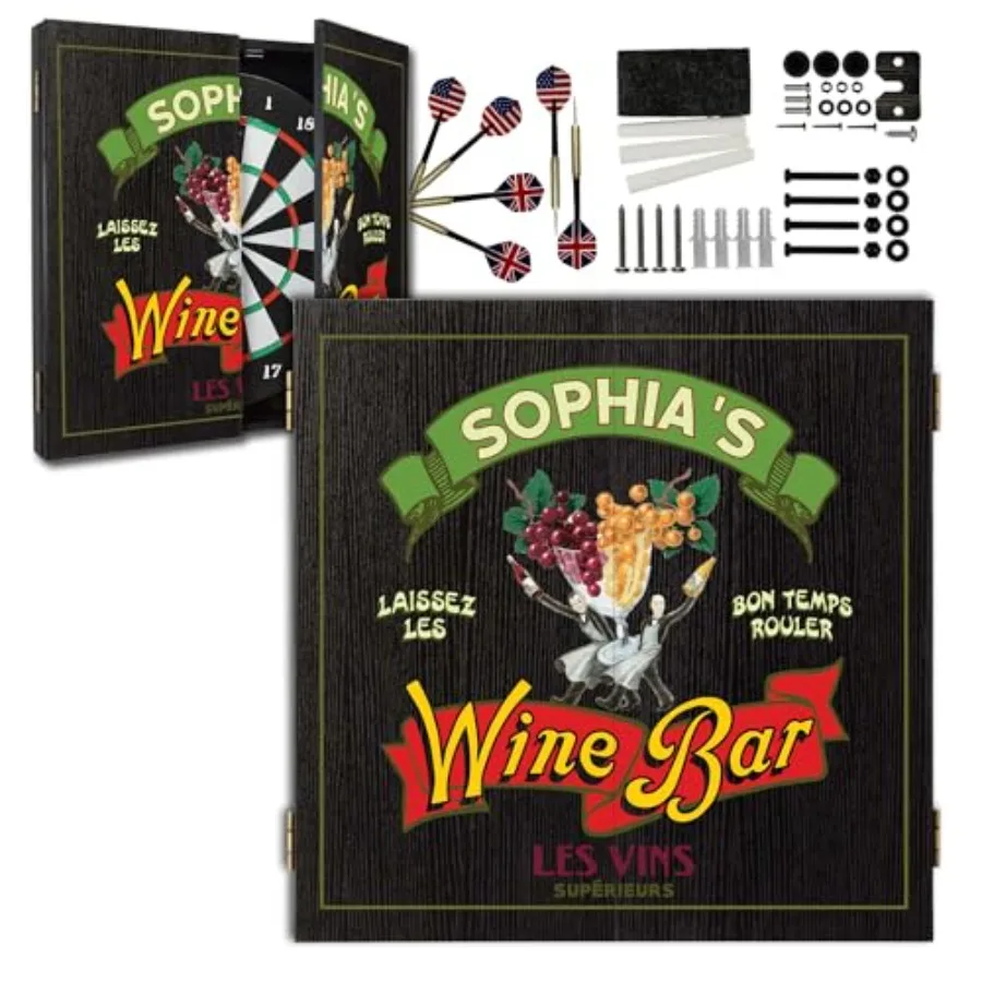 

Персонализированный набор для дартса и шкафа с 6 дартсами со стальным наконечником для домашних развлечений, индивидуальный дизайн для любителей спорта