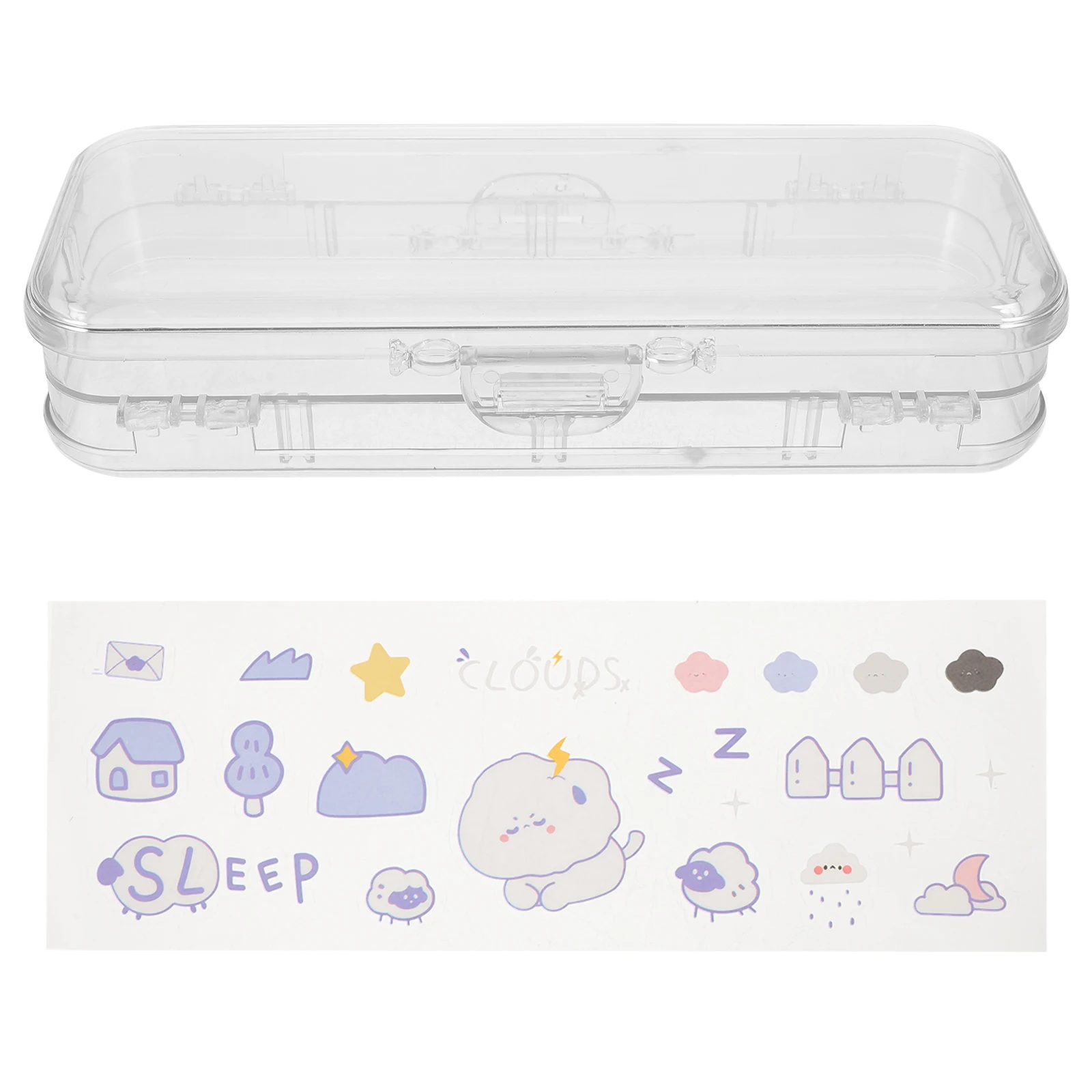 

1pc Pencil Box Plastic Pencil Case Lightweight Portable Stationery Organizer Transparent Pen Storage Container For School Office