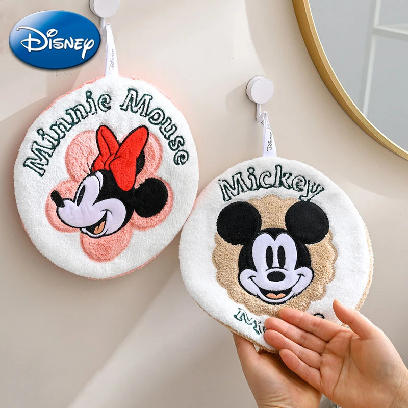 

Disney Mickey Minnie Hand Towel Coral Velvet Kawaii Washcloth Super Soft Thickening Cotton Water Uptake No Shedding Hanging Type