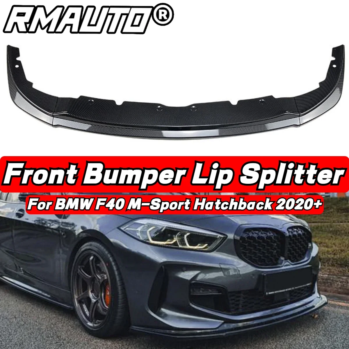 

Carbon Fiber Front Bumper Splitter Lip Diffuser Spoiler Guard For BMW 1 Series F40 M-Sport Hatchback 2020+ Accessories Body Kit