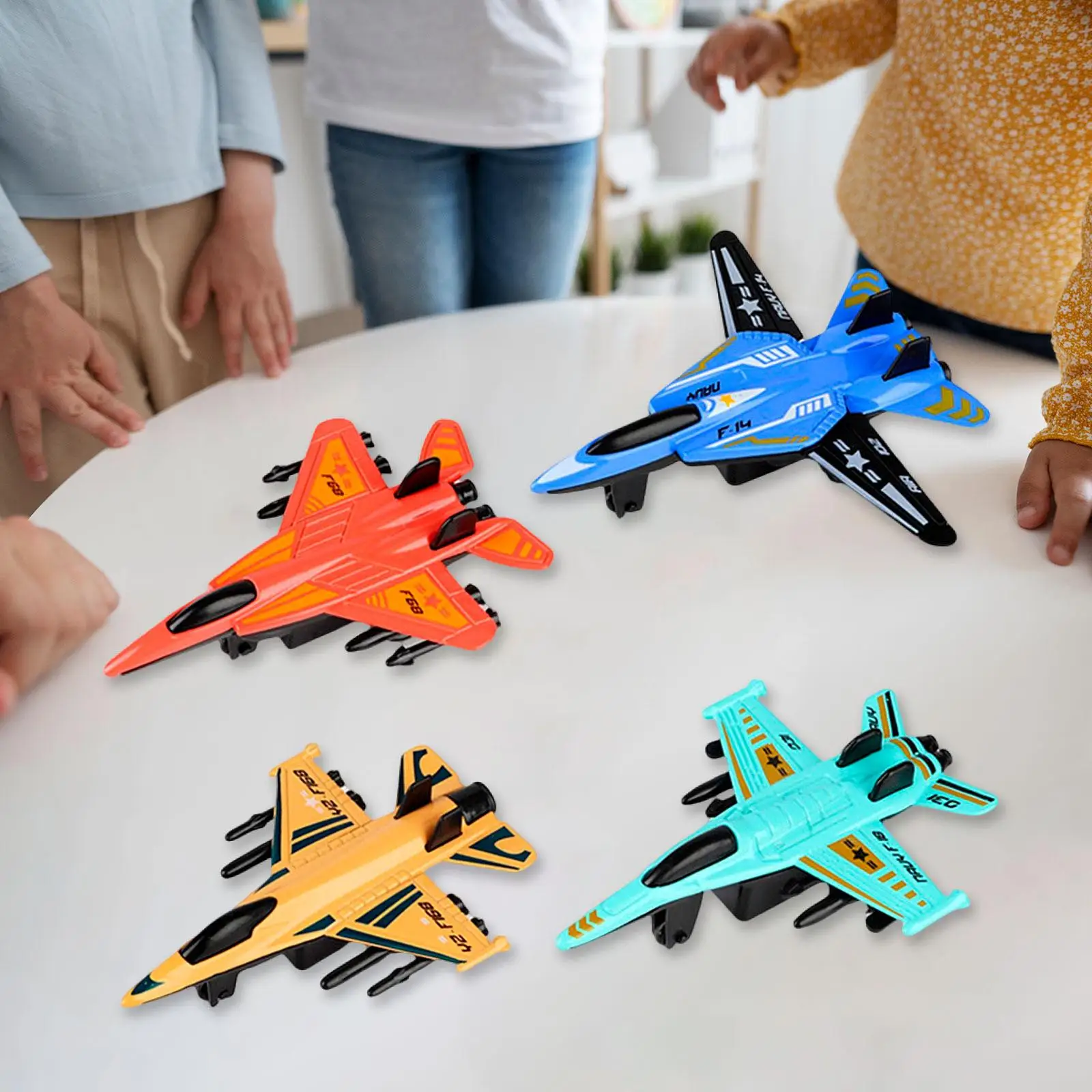 4x modelos de liga de metal conjunto de brinquedos modelo de aviação de aeronaves para crianças e adultos de escritório