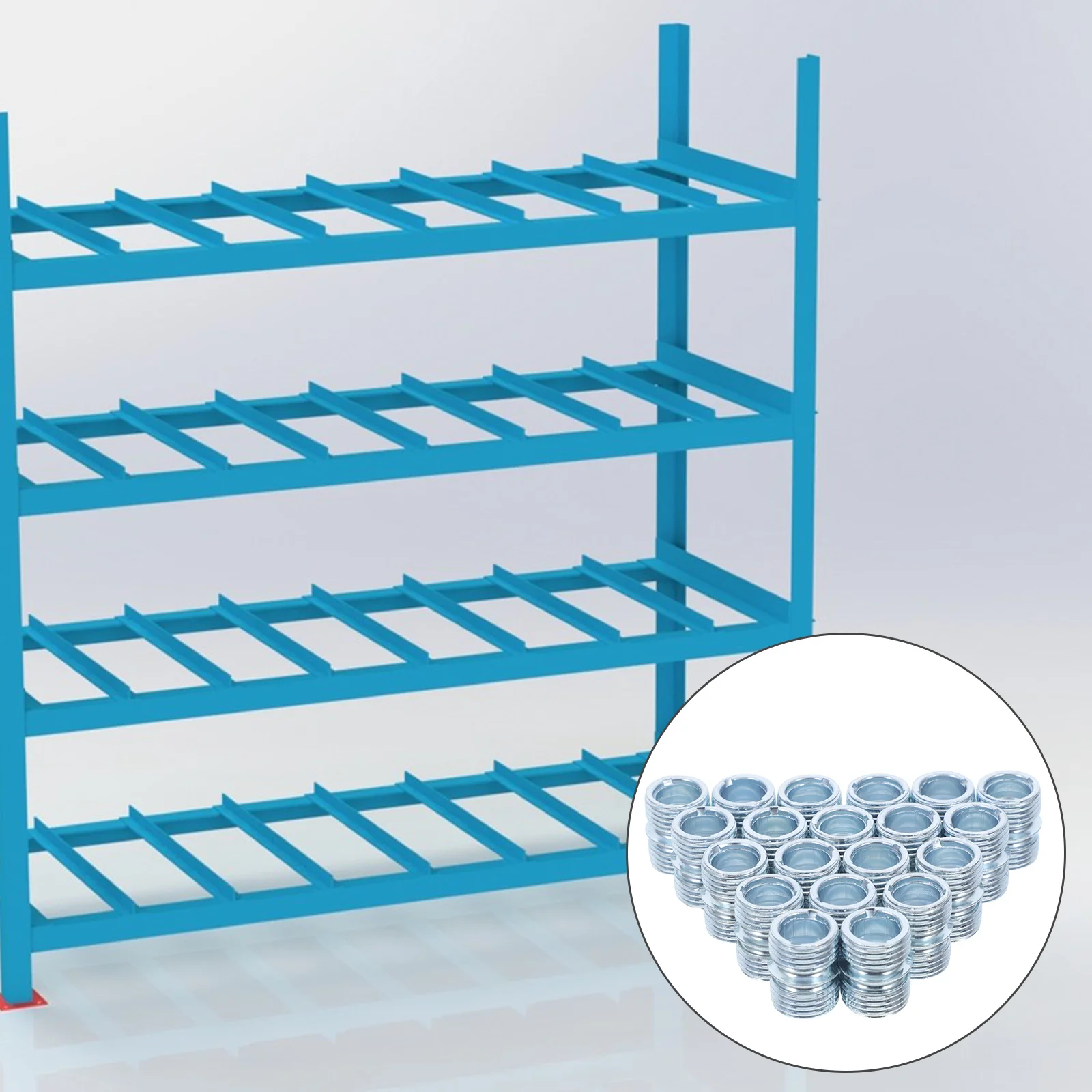 

20 Pcs Dual Slot Connector Metal Storage Shelf Holder Nut Rack Screws Nuts Carbon Steel