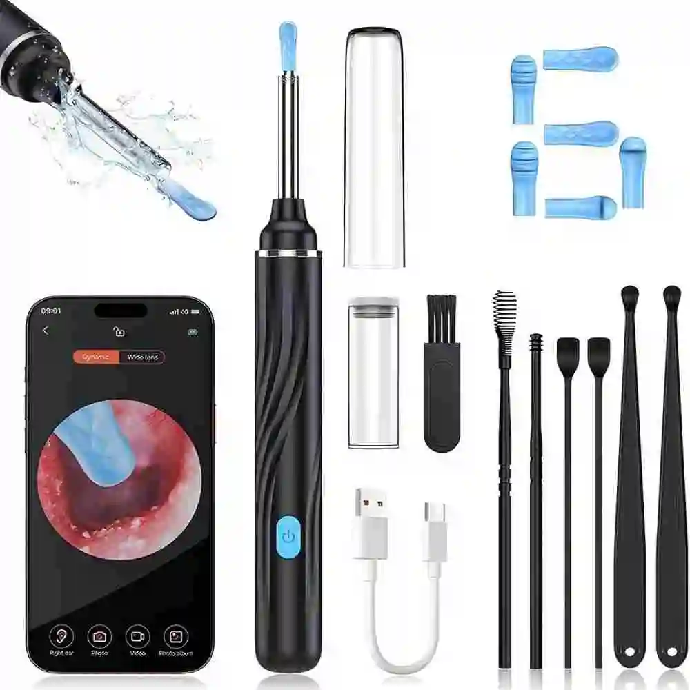 

Ear Wax Removal Tool with HD Camera, Otoscope Kit for iPhone Android, Black