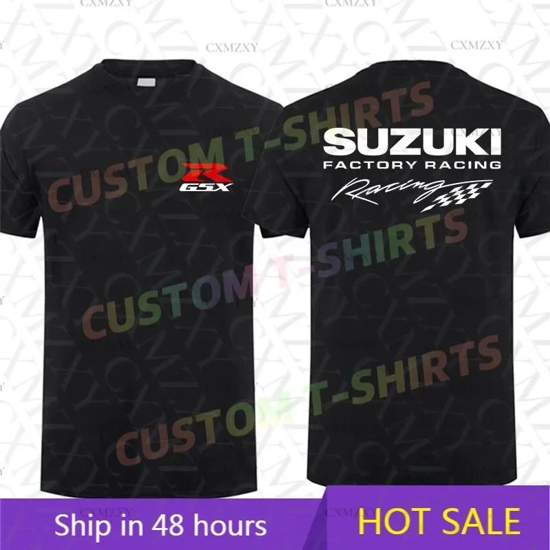 

2025 Men T Shirt Casual Suzukis Racing Sports Motorcycle Birthday Xmas T-shirt Summer Short Sleeves 100% Cotton Streetwear S-3XL