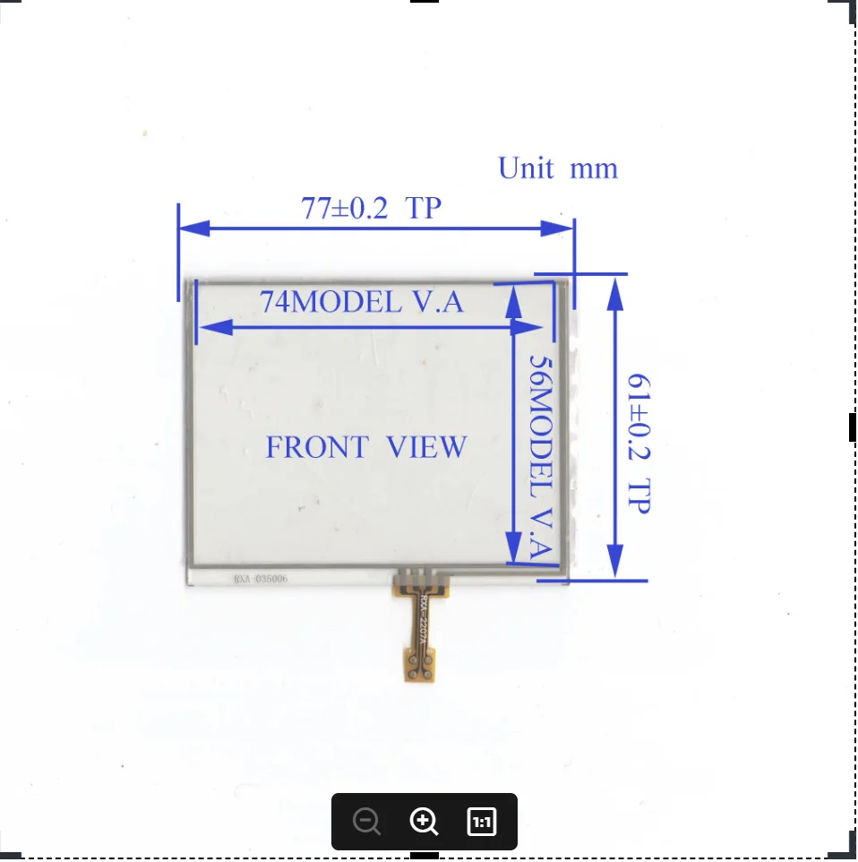 تشى يوسون 035006    شاشة لمس 3.5 بوصة 4 لين 77*61 مللي متر لمستشعر السيارة GPS الزجاجي تطبيق صناعي هذا متوافق