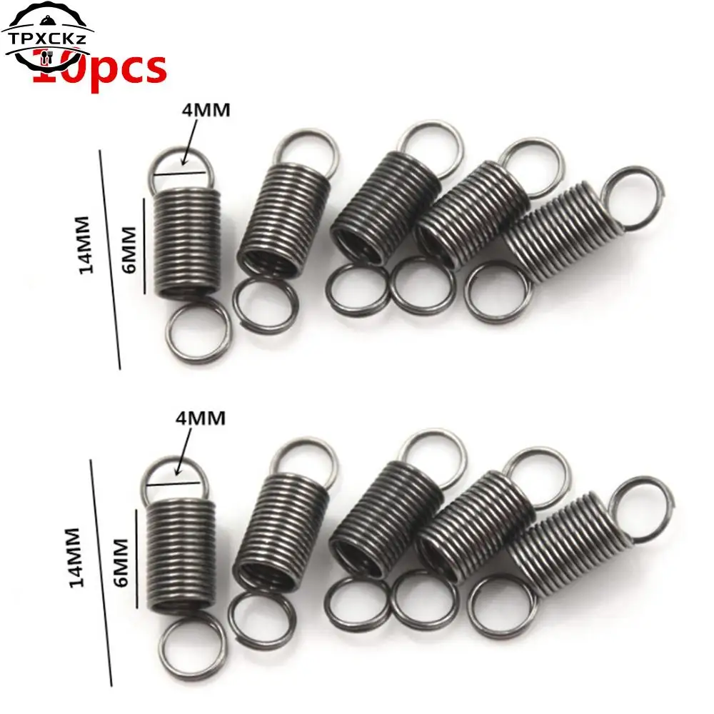 10pcs Stainless Steel small Tension Spring With Hook For Tensile DIY Toys Spring length 6 mm stretch to 30MM