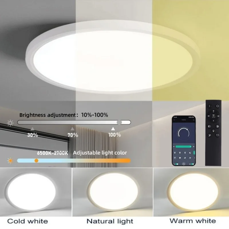 20 Inch Large Ceiling Light 48W Smart APP Remote Control Dimming Living Room Bedroom Room Decor Ultra-thin LED Ceiling Lamp