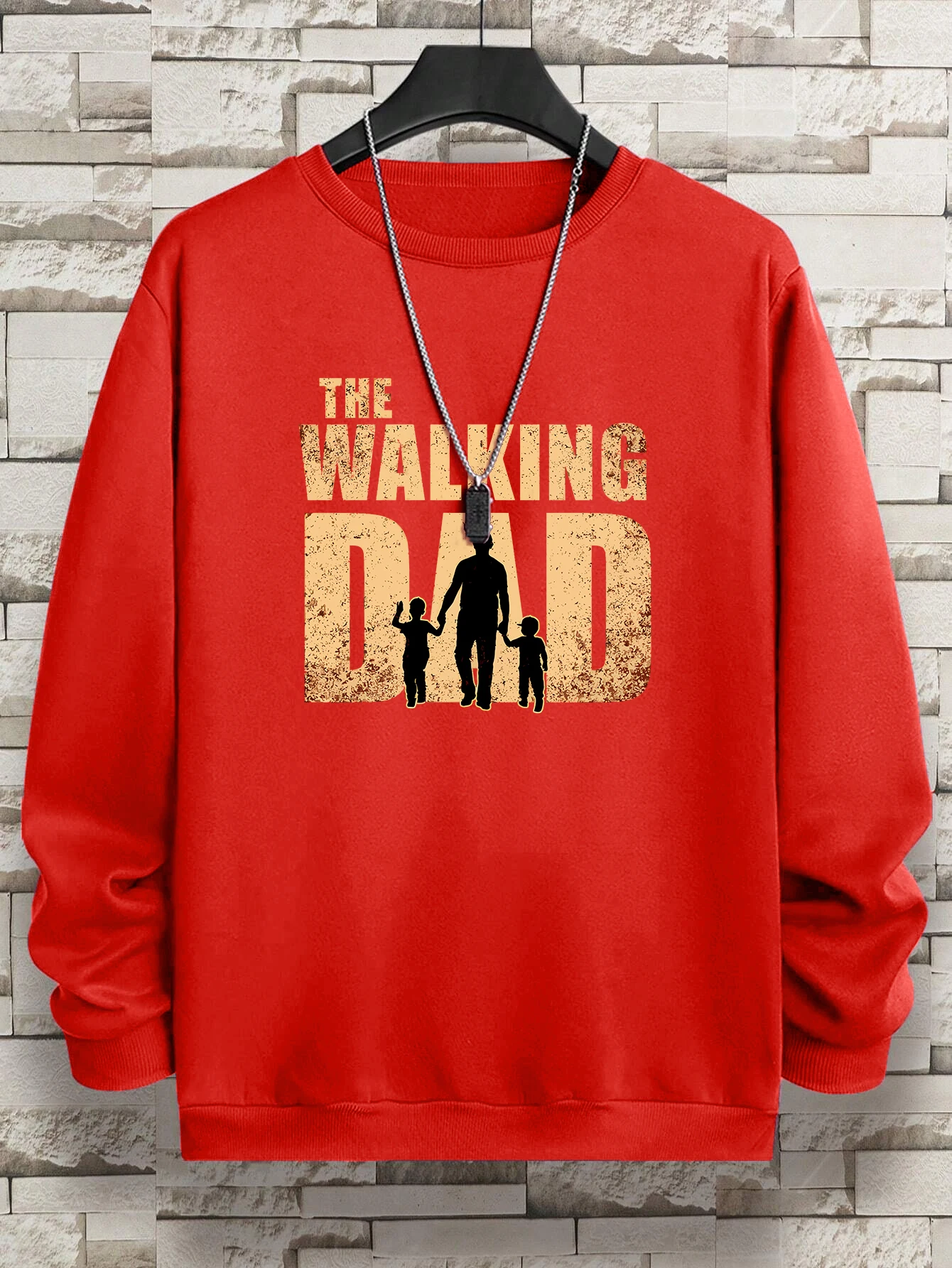 The Waking Dad Prints Man Hoodies Comfortable Fleece Warm Crewneck Sweatshirts Casual Breathable Pullovers Men Female Sportswear