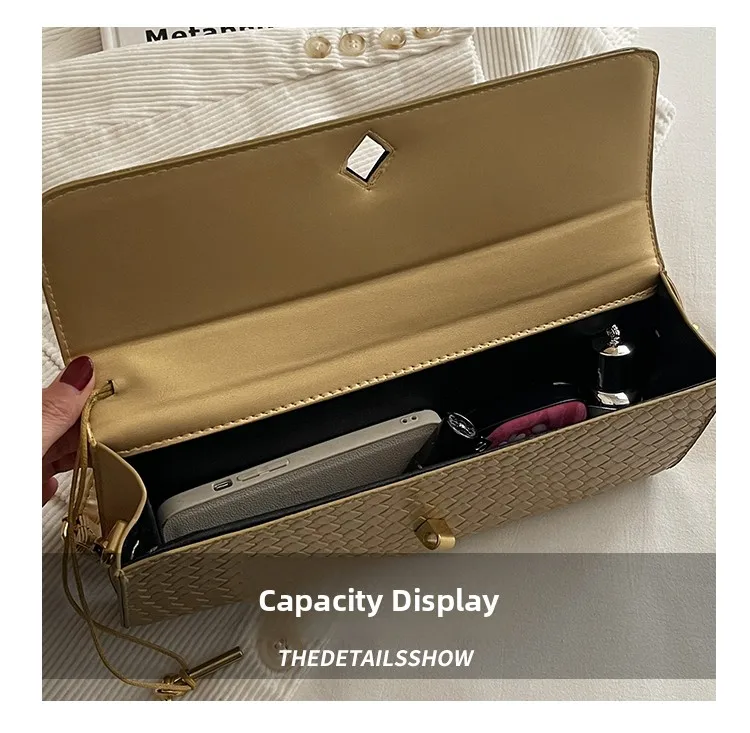Bolso de Hombro Elegante con Textura Tejida, Estilo , Bolso de Mano para Cena, Bolso Cruzado para Mujer, Estilo Casua...