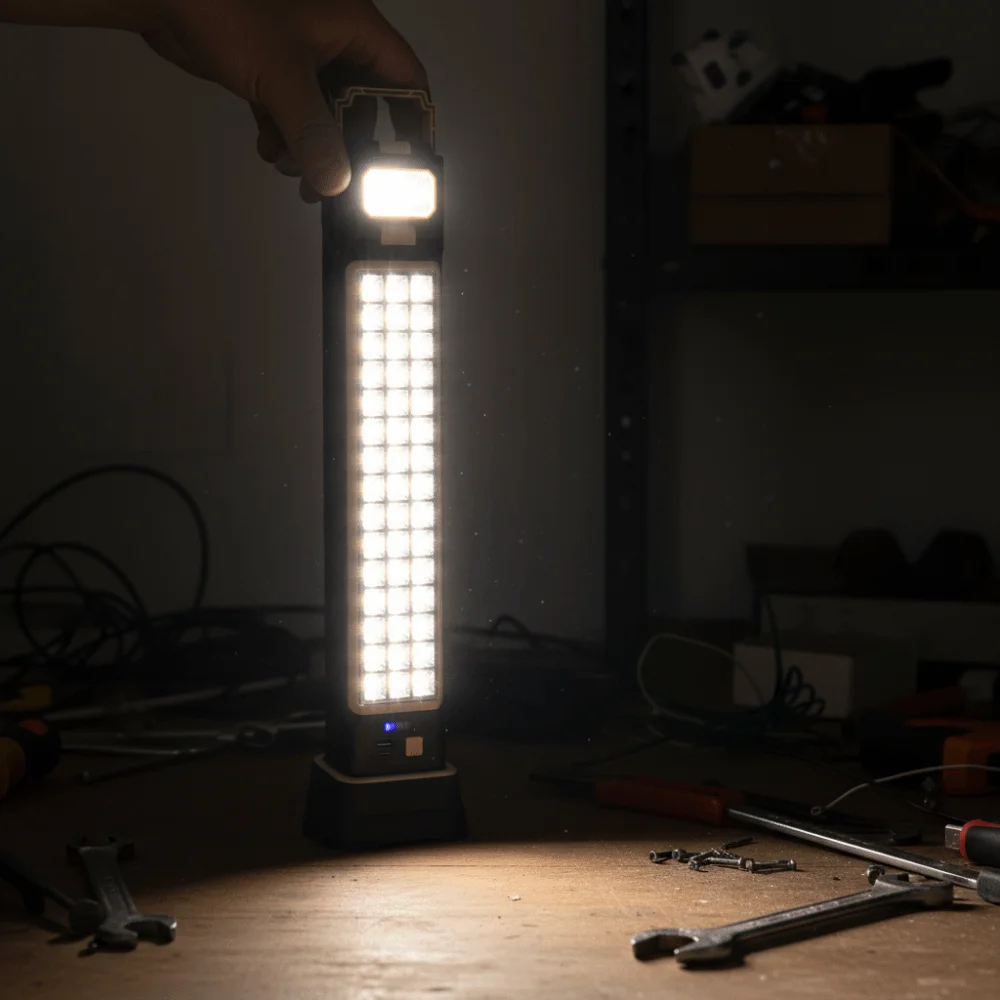 Multi-Function Solar-Powered Lamp Magnetic Base COB LED Emergency Light USB Rechargeable SMD LED Work Light USB Rechargeable