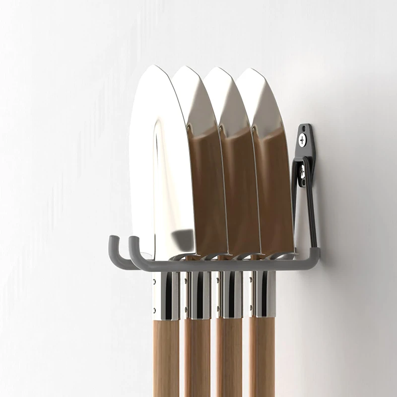 Grey Metal Heavy Hook Set Multiple Sizes With Anti-slip Coating Wall Mounted Storage Hooks Suitable For Garage Warehouse Garden
