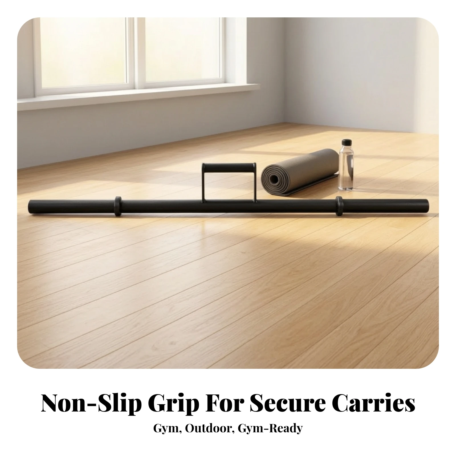 Farmer-Walk Training Bar Sturdy Farmer Walk Bar with Spring Collars Carry Exercise Handle Versatile Home Gym Suitable