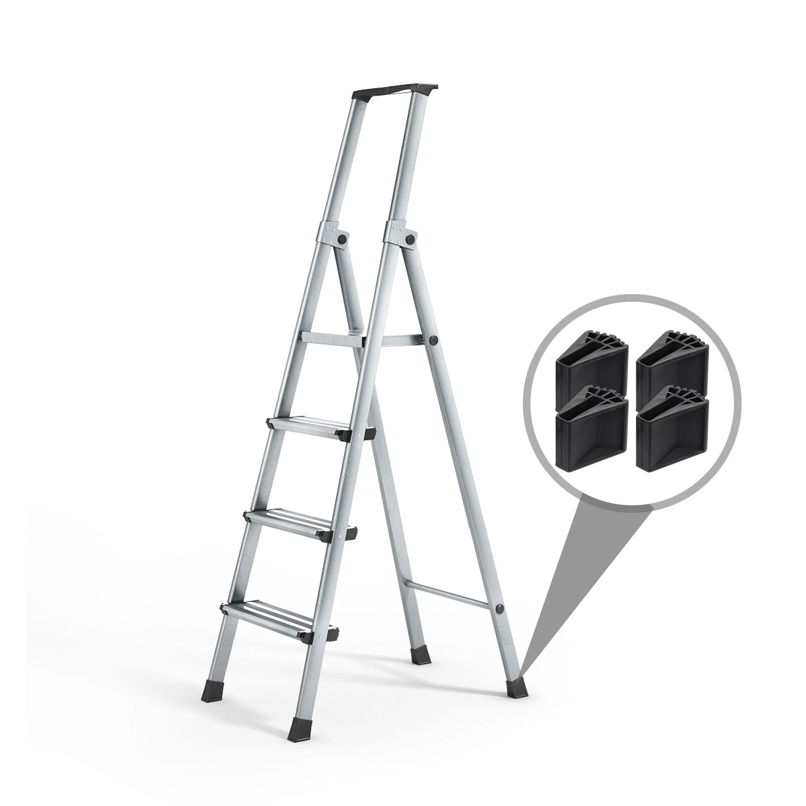 4 Pcs Non slip Ladder Feet Covers Durable Plastic Thick Sound Insulation Floor Protection Stable Folding Protector Pads