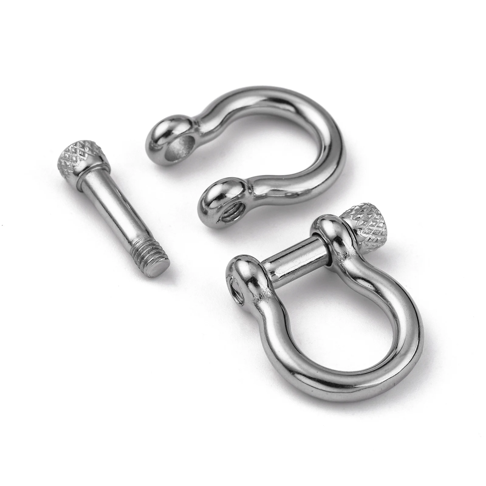 10pcs 304 Stainless Steel D-Ring Anchor Shackle Clasps Buckle Fastener Hook Trigger Clasps for Bracelets Making Jewelry Finding