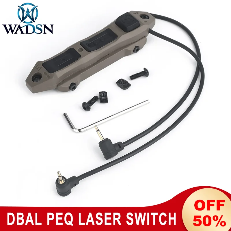 

WADSN Tactical Upgrade Dual Function Tape Switch Hunting PEQ DBAL A2 Flashlight Dual Plug 2.5/3.5mm For Keymod M-lok Picatinny