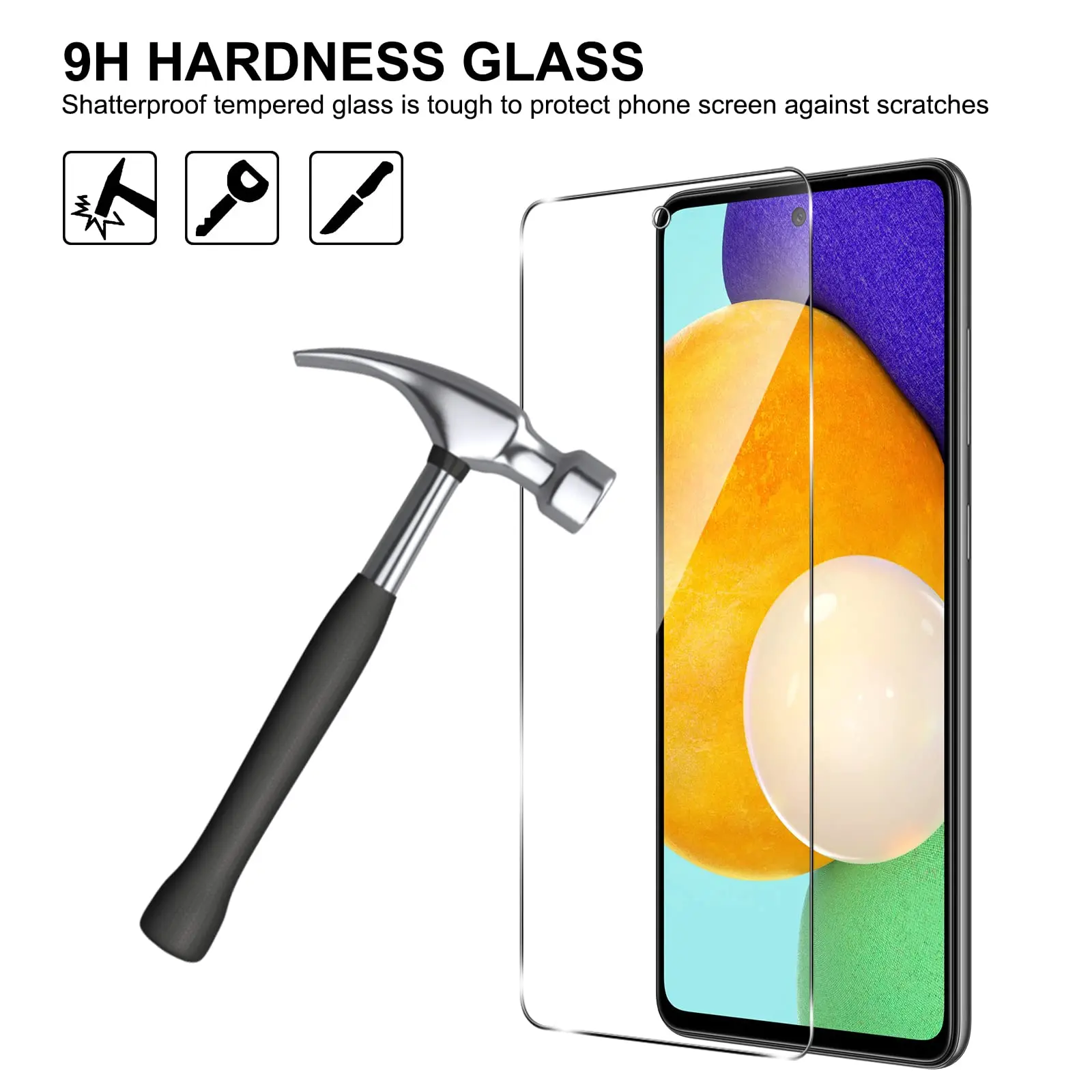 Screen Protector For Galaxy A52 5G Samsung Tempered Glass  9H HD High Aluminum Clear Transparent Case Friendly