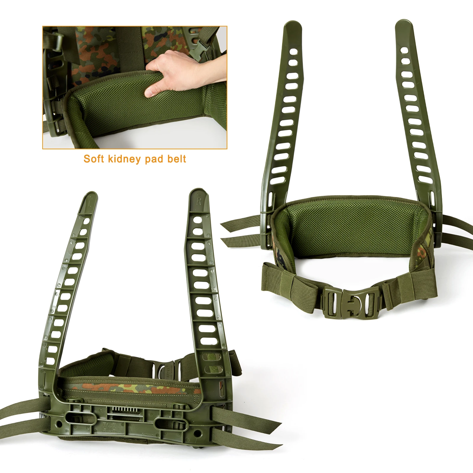 Akmax Militare MOLLE 2 Zaino medio Zaino da assalto tattico militare da 50 litri con telaio esterno Flecktarn