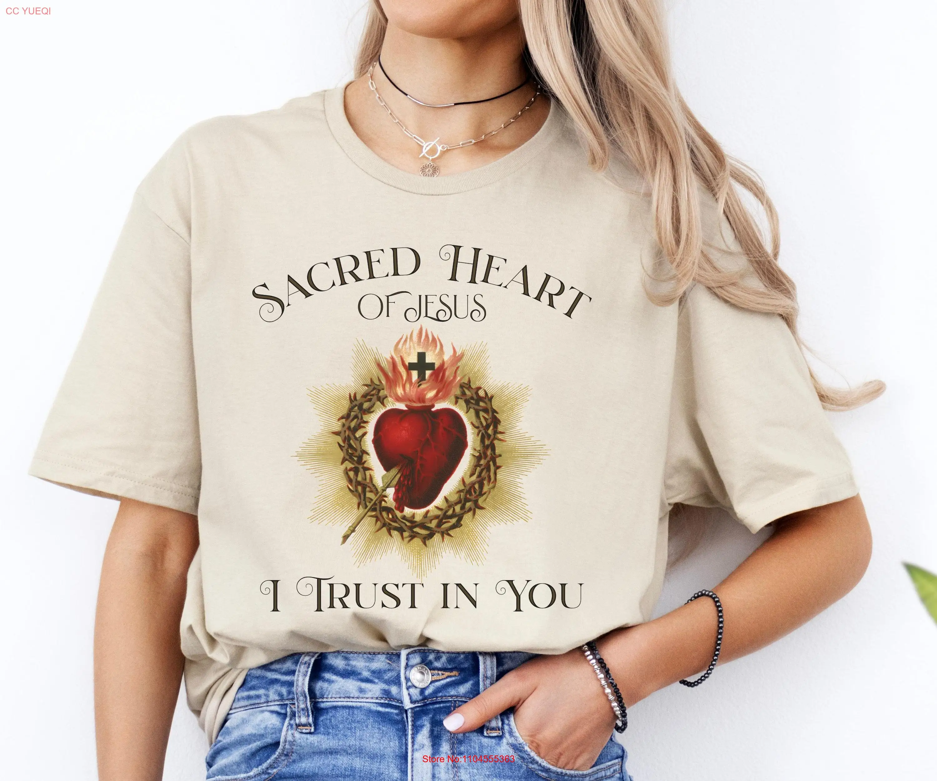 Camiseta católica del Sagrado Corazón de Jesús para Christian Reclaimar el Mes de manga larga o corta
