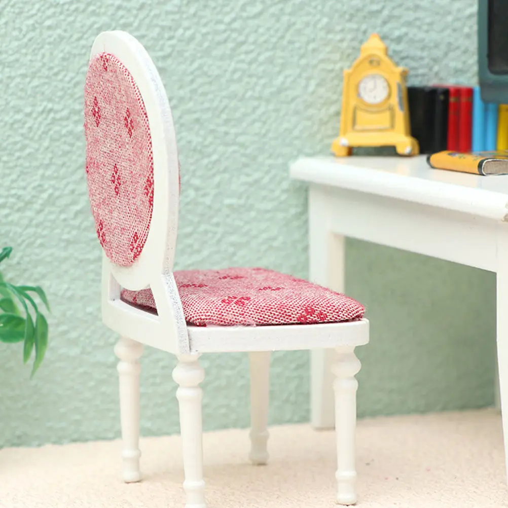 

Adorable Miniature Armchair Smooth Surface Non-Deformable Wooden Mini House Decoration Bedroom Ornament Craft Supply Decorative