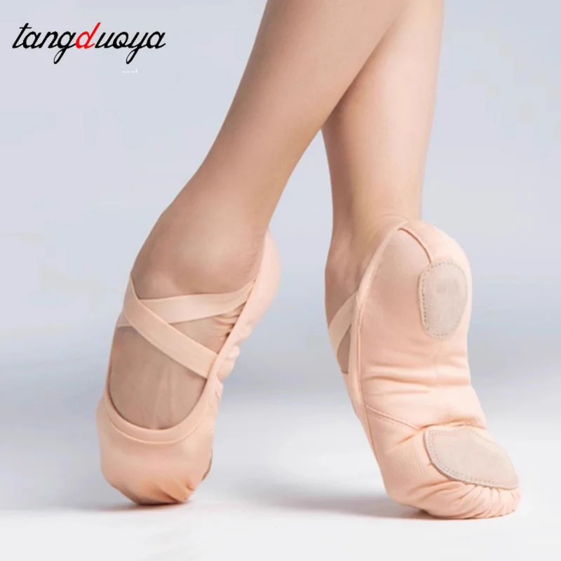 الفتيات النساء أحذية الباليه عالية تمتد الباليه الشقق الكبار الرقص النعال حذاء الرقص لينة سبليت وحيد الانزلاق على أحذية الممارسة #3