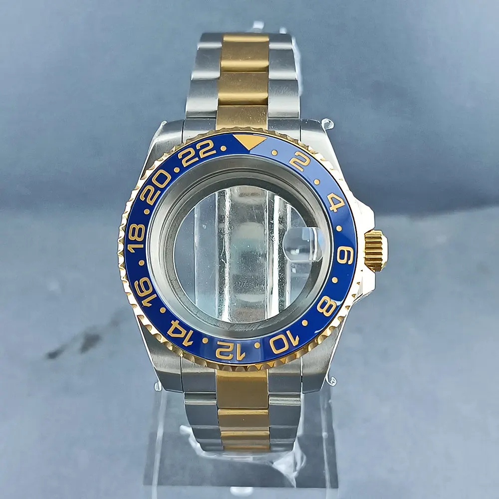 40mm Silver Gold NH34 NH35 NH36 นาฬิกาเหมาะกับ NH34 NH35 NH36 การเคลื่อนไหว, 120 คลิก, ตัวเรือนสแตนเลส, กระจกแซฟไฟร์