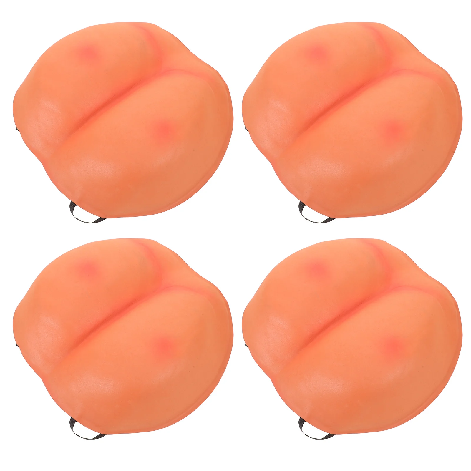 

4 Pcs Tricky Props Costume Bum Buns Dress up Butt Clothing Fake Booty Cosplay Orange Pads Miss