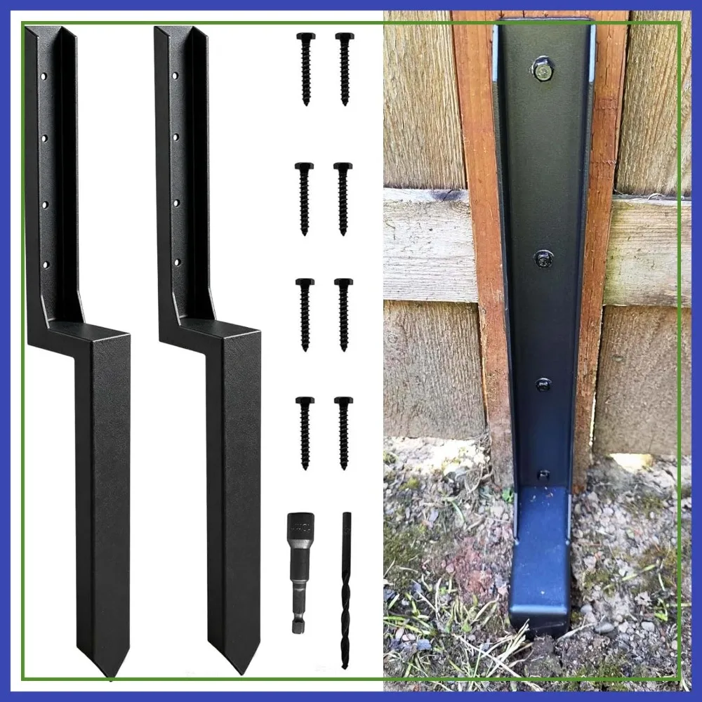 

Heavy Duty 4x4/6x6 Fence Post Anchor Bracket, 11-Gauge Steel Fence Mender for Leaning Wood Posts (2 Pack)
