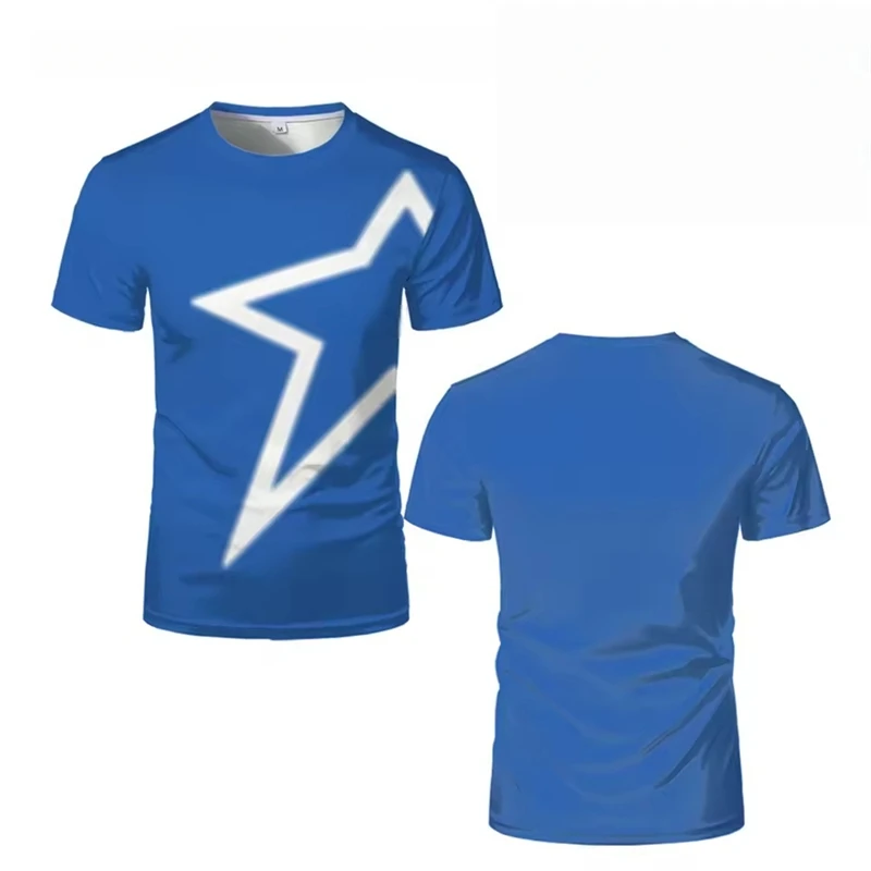 

Simple Pentagram Graphic T Shirts For Men Summer Fashion Short Sleeve 3D Printed T-shirts Casual Oversized Daily Wear Tees Tops