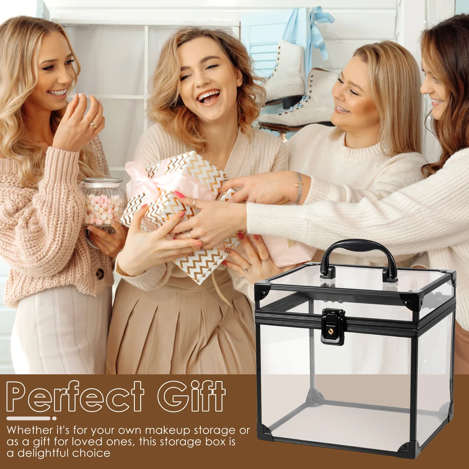Boîte de rangement transparente Type A avec couvercle à loquet, plateau