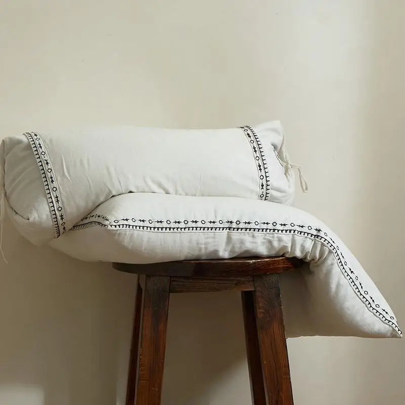 

Japanese Style Rustic Cotton Linseed Pillow 90 Cotton Linen Four Seasons Model Buckwheat Pillow Single Double Neck Support Pi...