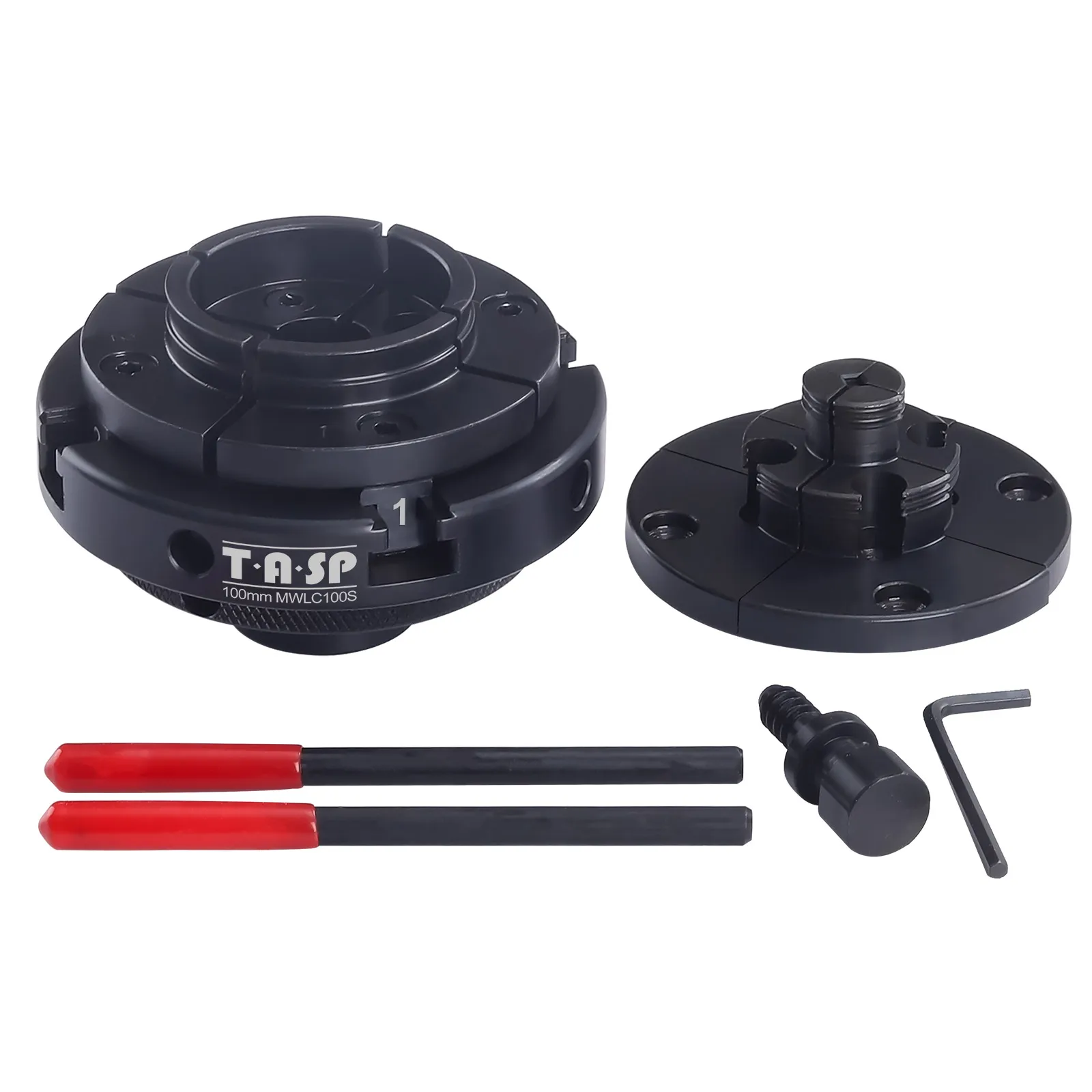 

4" Wood Lathe Chuck Set with Step Jaw, Self Centering, Woodturning Tool Accessories for Woodworking, 100mm, Thread M33, 1 ", M18