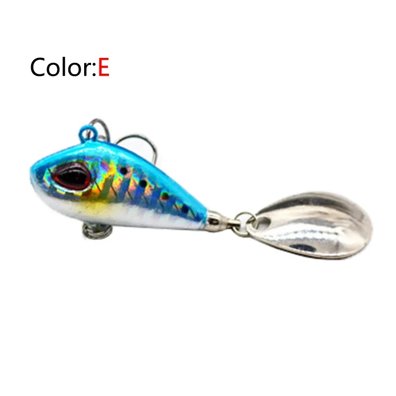 New Arrival 1PCS 6g/10g/17g/25g Metal VIB Fishing Lure Spinner Sinking Rotating Spoon Pin Crankbait Sequins Baits Fishing Tackle